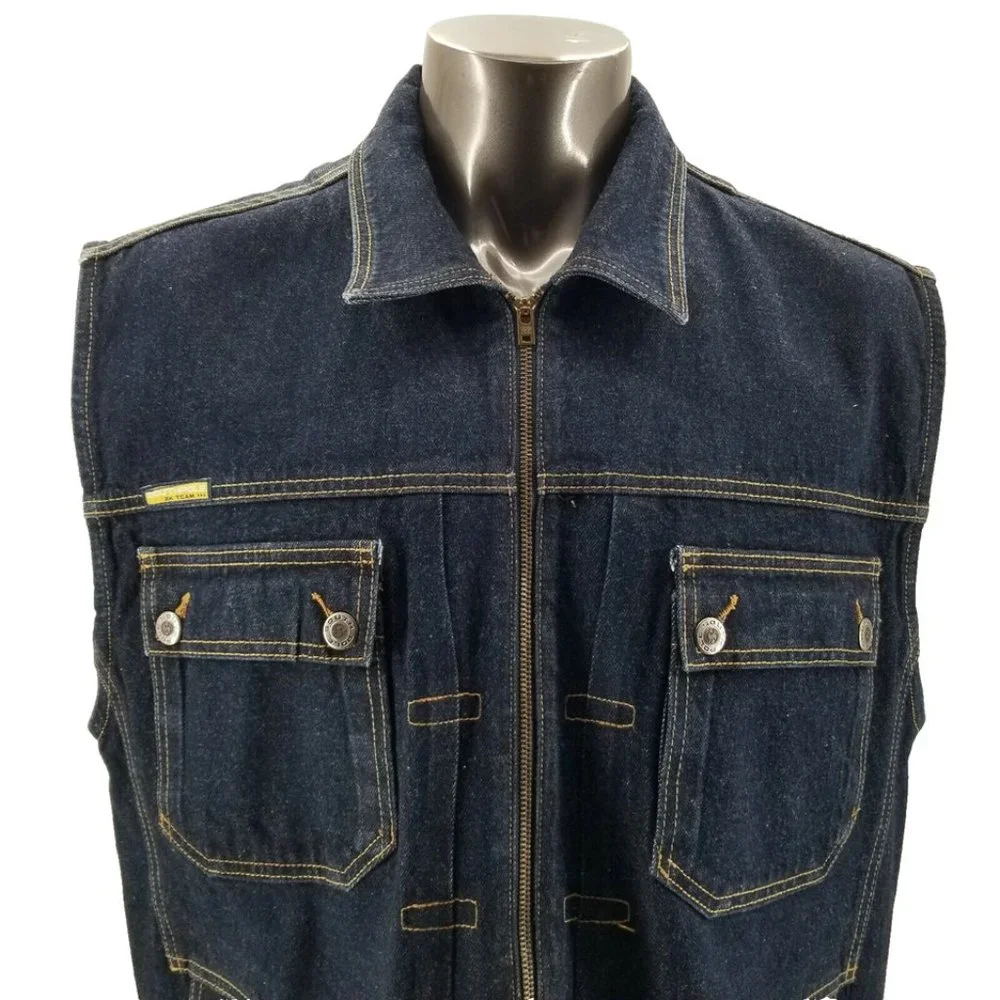 Vintage Southpole Denim Jacket Vest Mens XL Blue Denim Y2K Street Wear